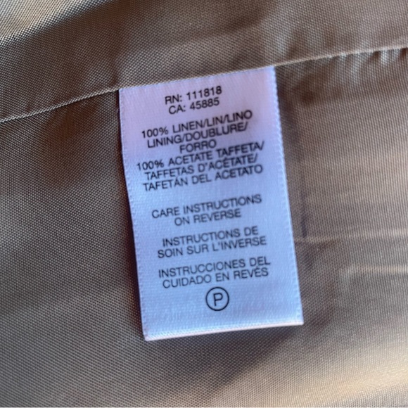 Michael Kors red tan linen 3/4 sleeve jacket Like New Medium - Picture 12 of 14